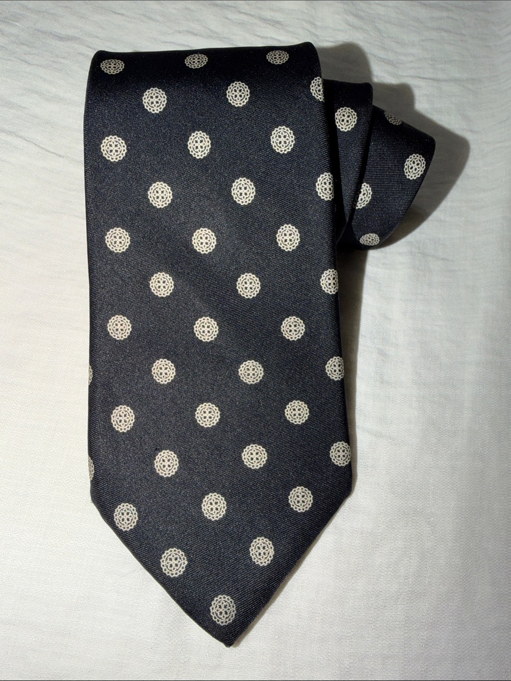Stafford Stunning Black Ivory Silk Tie